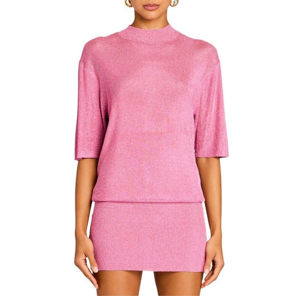 Ser.O.Ya Womens Seroya Clare Linen-Blend Baby Tee, Pink